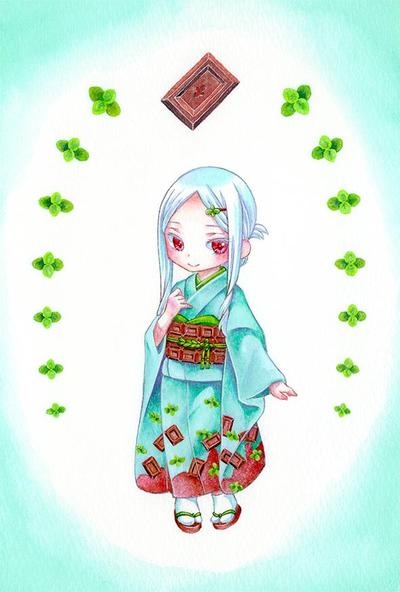 チョコミントの振袖