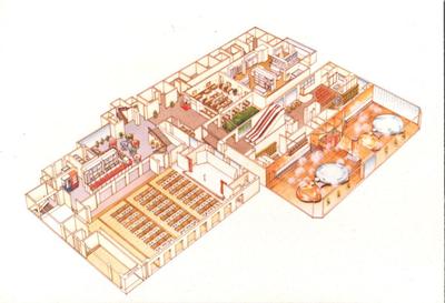 某温泉施設の建築パース