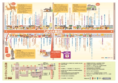 奈良東向商店街ガイドマップ　デザイン・イラスト