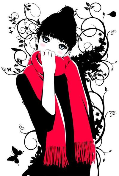 赤いマフラーの彼女