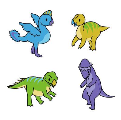 恐竜をデフォルメしたイラスト