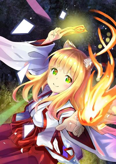 狐擬人化×巫女