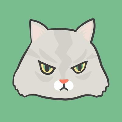 ほっこりかわいいSNS用アイコン「ねこ」顔のみ