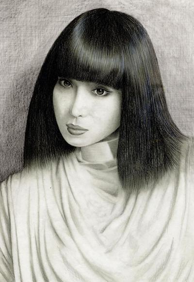 山口小夜子さん 鉛筆肖像画
