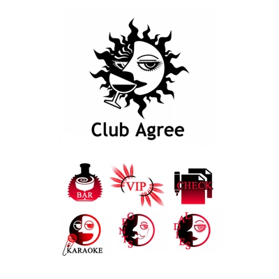 クラブAgreeのロゴ・サインデザイン