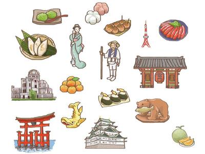 地方の名所・名物イラスト