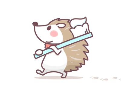 ハリネズミの歯科のキャラクターデザイン 