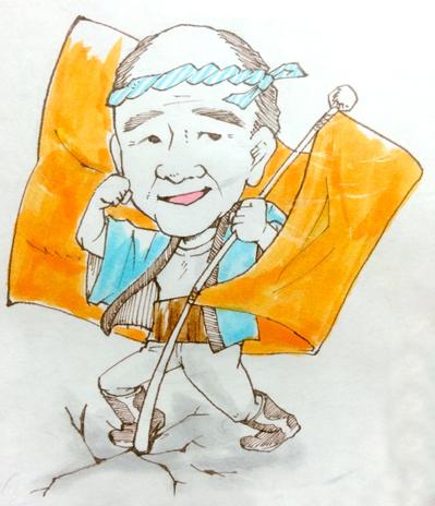 男性の似顔絵制作