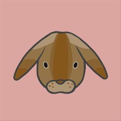 ほっこりかわいいSNS用アイコン「うさぎ」顔のみ