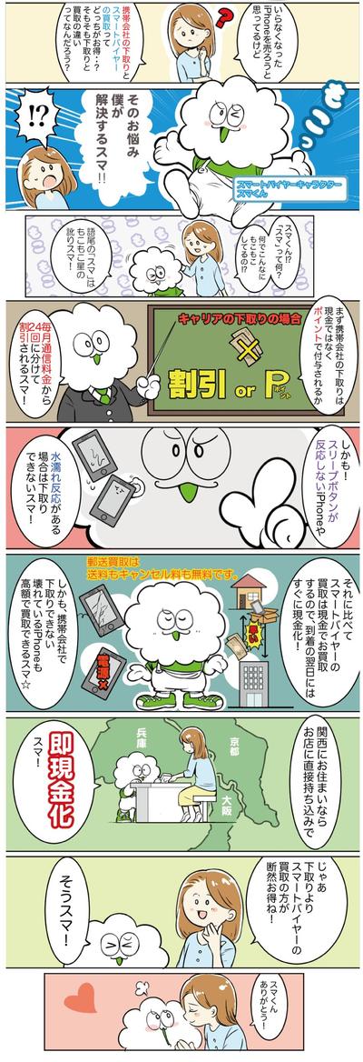 スマホ買取店と下取りの比較漫画