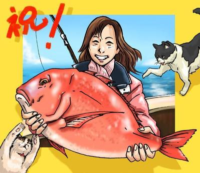 趣味を前面に押し出した似顔絵