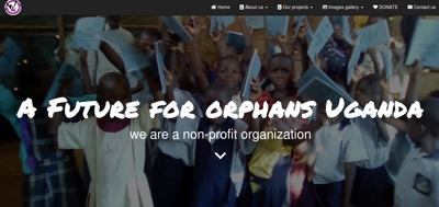 ウガンダ非営利団体のウエブサイト