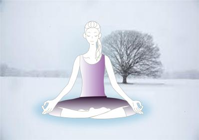 yoga-雪景色