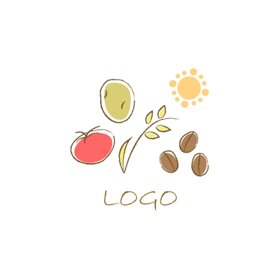 野菜&コーヒーのイラストロゴ