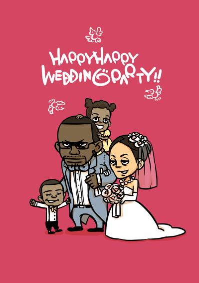 結婚した友人へプレゼントしたイラスト