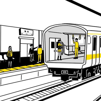 【シンプル】電車のイラスト