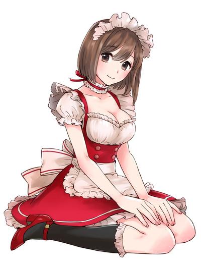 メイド服女性のイラスト