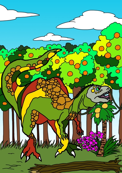 カラフルな恐竜