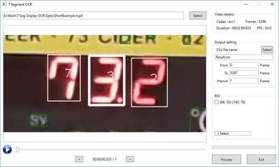 ビデオからの7セグメントOCR