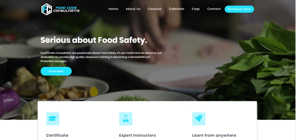 米国の食品および安全認証会社サイト構築
