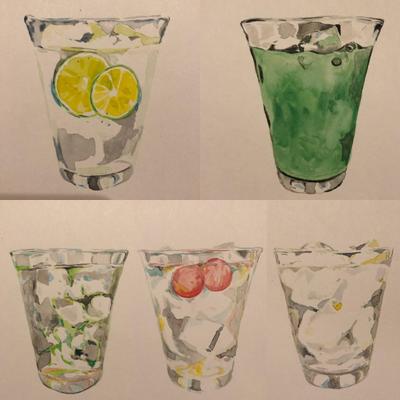 某居酒屋チェーン店の新規オープン居酒屋のお酒イラスト