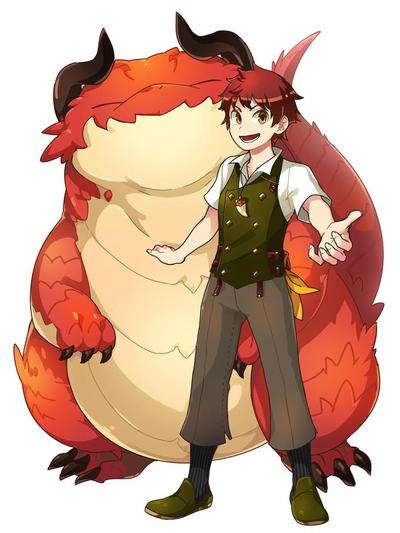 キャラクターデザイン立ち絵／青年とドラゴン