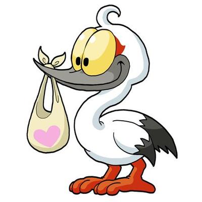 コウノトリのキャラクターデザイン