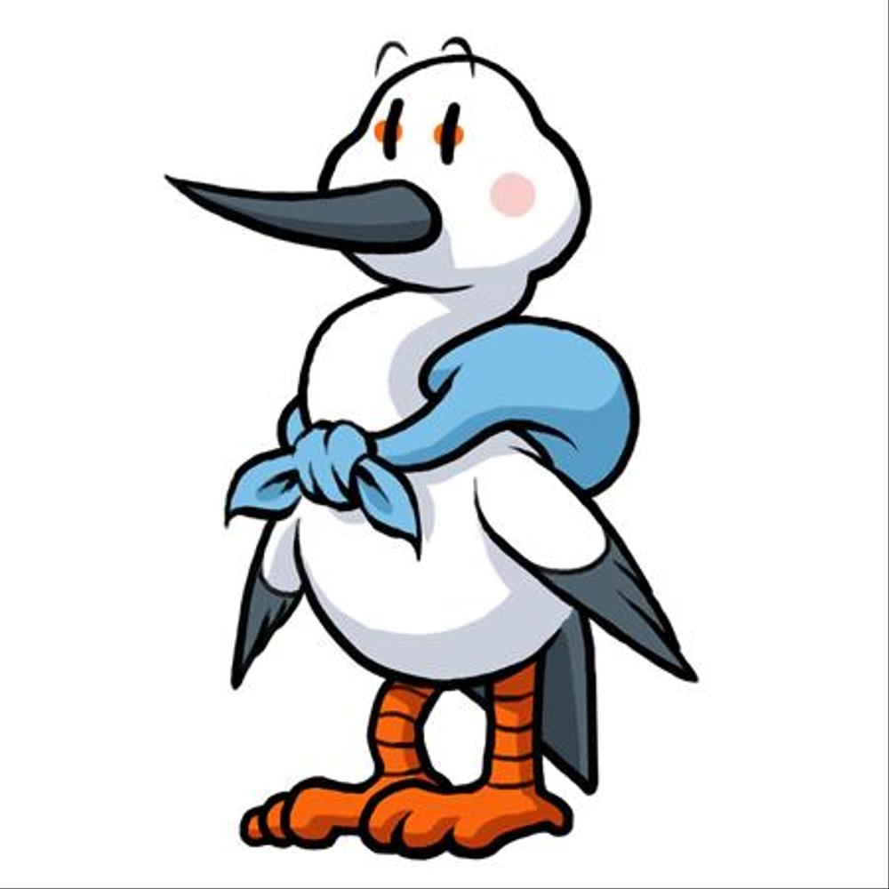 住宅会社のイメージキャラクター（コウノトリ）
