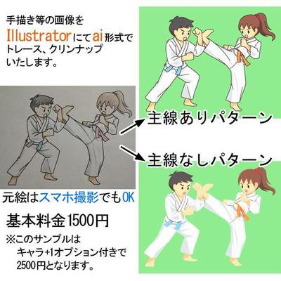 手描き画像やロゴをAi形式でトレースします