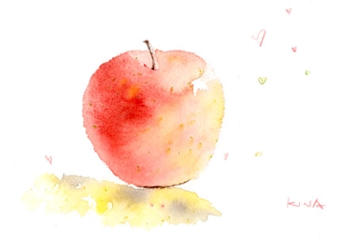 静物画「りんご」