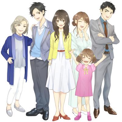 老若男女の集合イラスト