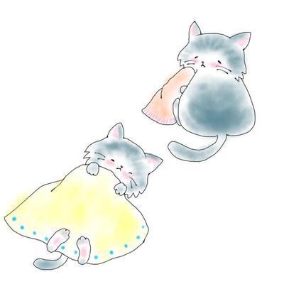 ゆる猫イラスト「ムニャムニャ猫」