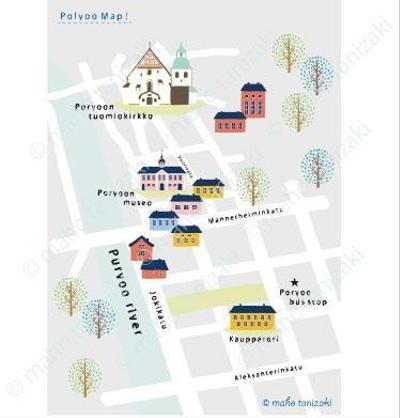 《Map》Porvoo in Finland. イメージイラスト 1