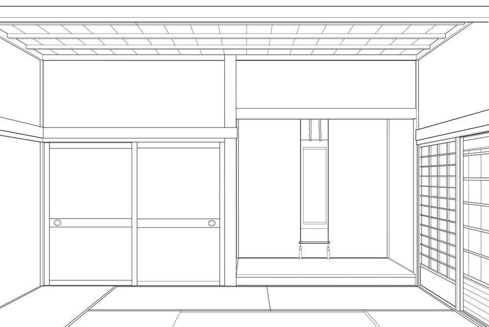 写真からの漫画背景作画 室内 和室 ポートフォリオ ランサーズ