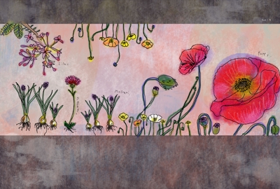 お花屋さんのポストカード用イラスト