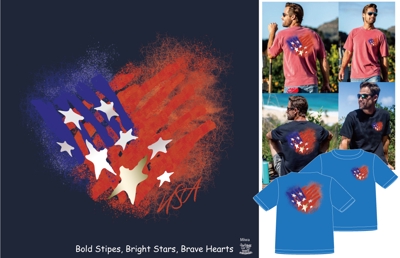 American flag design -brave heart-