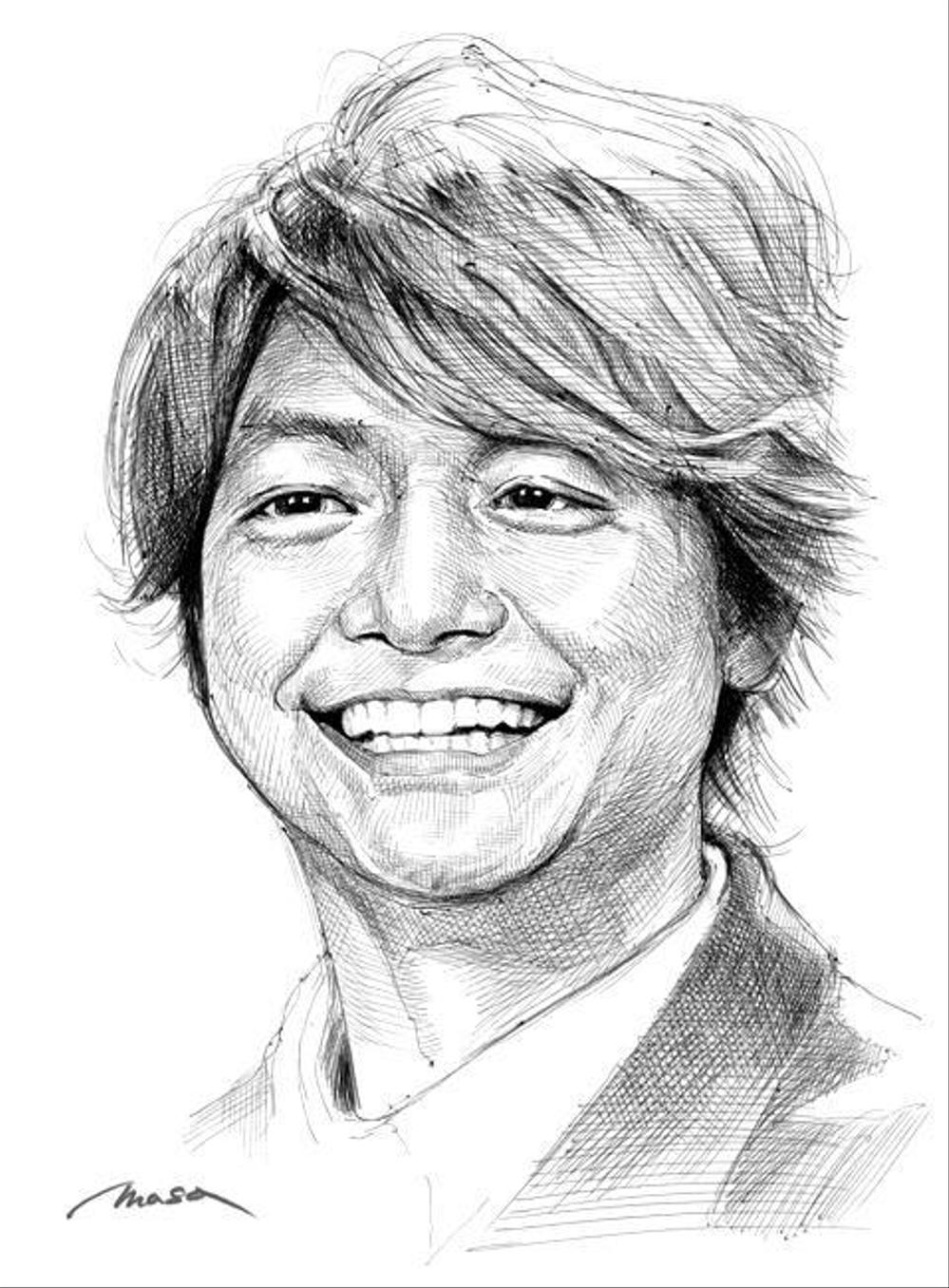 似顔絵 ペン画 香取慎吾 ポートフォリオ詳細 Masa Nigaoe デザイナー クラウドソーシング ランサーズ