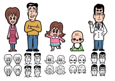 家族のキャラクターデザイン