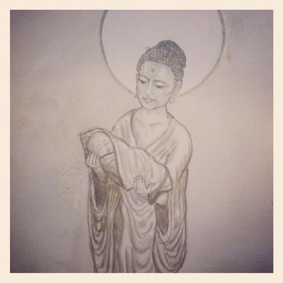 見守る阿弥陀如来像　