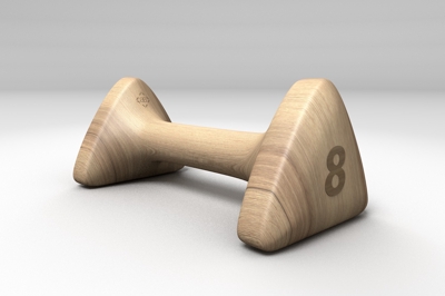 木製ダンベルのプロダクトデザイン
