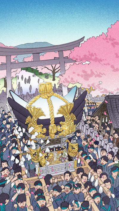 祭礼ポスター想定イラスト