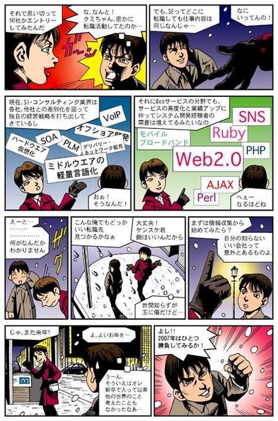 就職情報誌特集記事用漫画