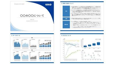 PowerPoint資料作成サンプル（ブルー系、グラフサンプル）