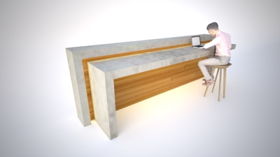 オフィスのカウンターテーブルのデザイン案