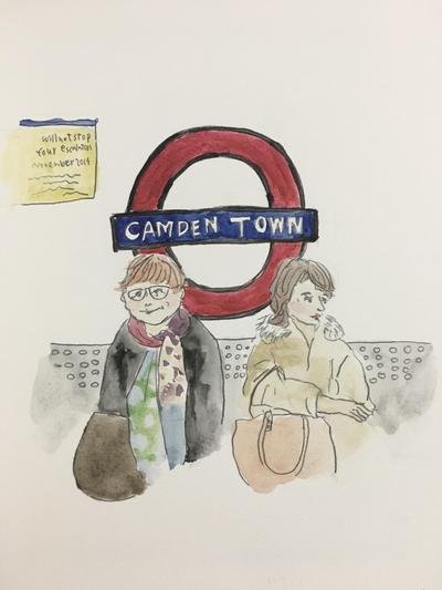 水彩イラスト(ロンドンの駅)