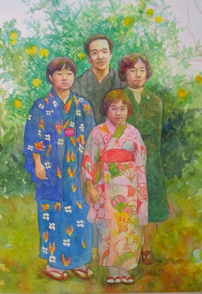 昔の家族の肖像