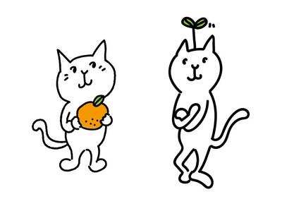 ネコとオレンジのキャラクター作成