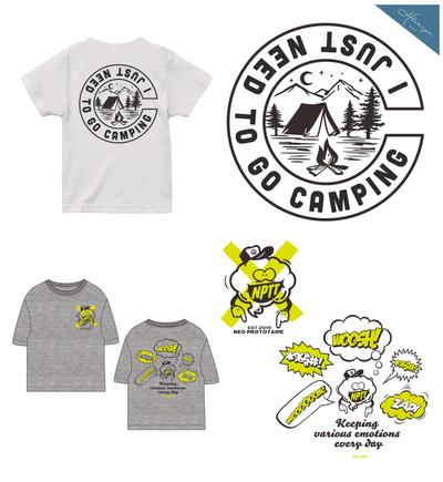 親子お揃いＴシャツ、キッズのオリジナルキャラクターＴシャツ