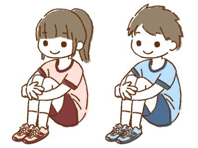 ジャージ姿の男の子と女の子