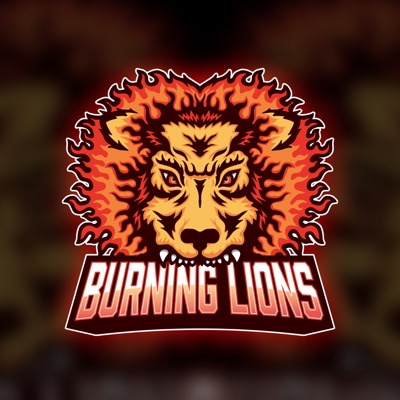 架空のスポーツチーム「BURNING LIONS」ロゴサンプル